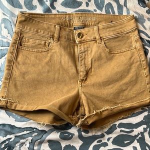 AE Hi Rise Shortie Tan Shorts